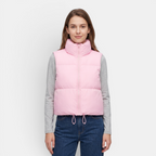 Women's Cotton Puffer Vest Warm Zip-Up Sleeveless Outerwear