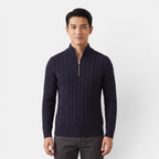 Valeniri | Men's Cable Knit Quarter Zip Sweater Classic Knitwear