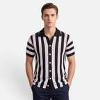 Valeniri | Men's Crochet Polo Shirt – Striped Short Sleeve