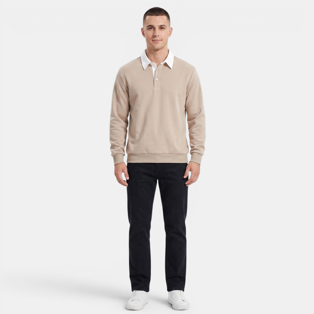 Valeniri | Men’s Long Sleeve Polo Sweater Classic Fit Casual Knit Top
