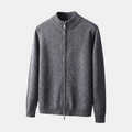 Valeniri | Men's Cashmere Wool Cardigan Thick Knit Zip-Up Stand Collar
