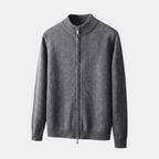 Valeniri | Men's Cashmere Wool Cardigan Thick Knit Zip-Up Stand Collar