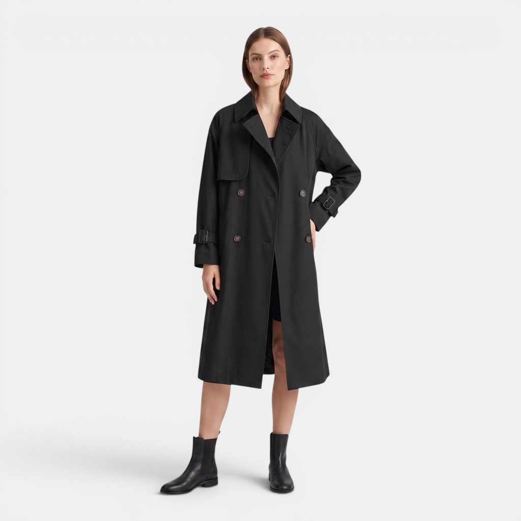 Valeniri | Women's Mid Length Trench Coat Belted Classic Outerwear