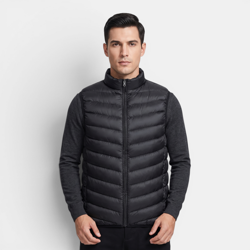 Valeniri | Men's Lightweight Stand Collar Sleeveless Zip Vest Classic Fit