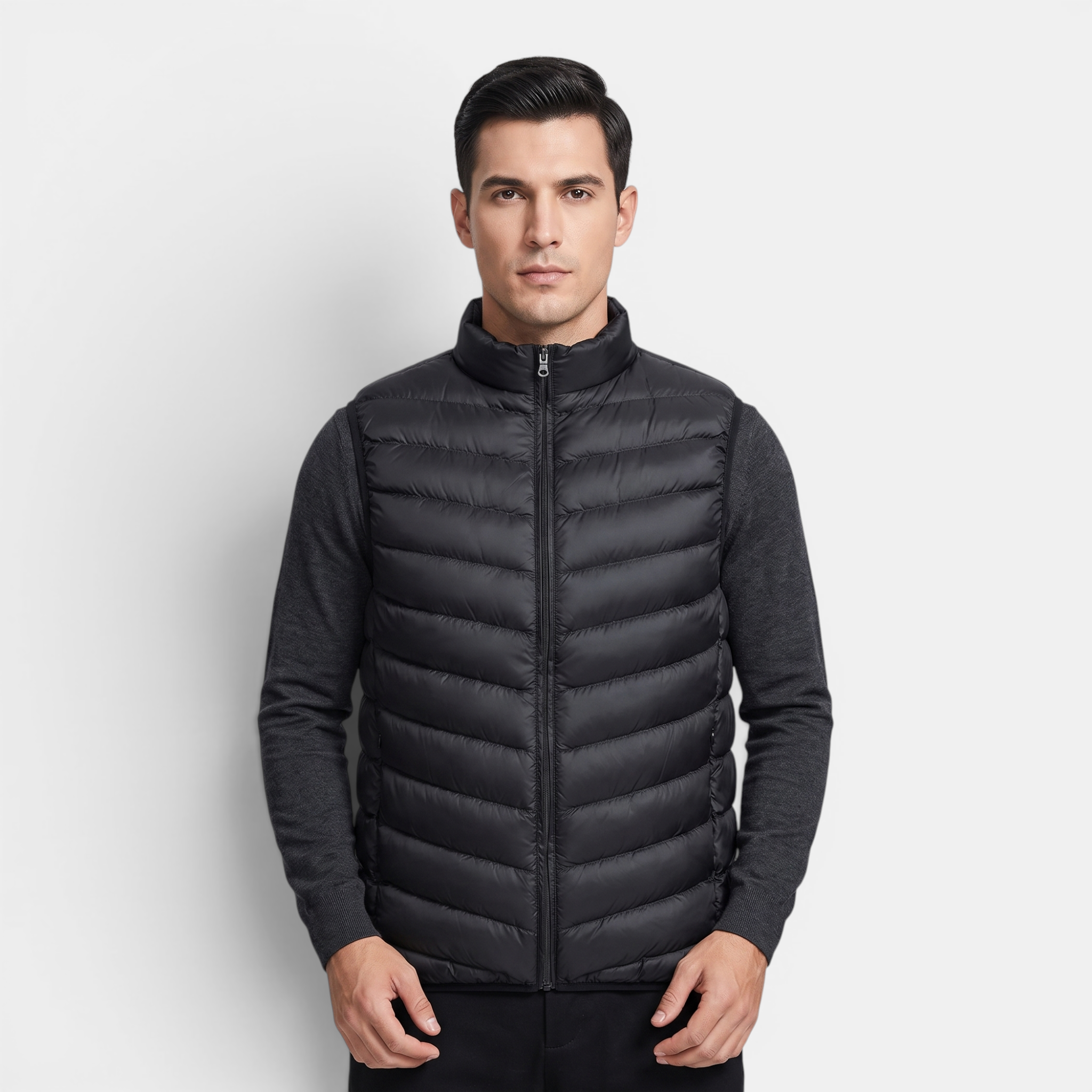 Valeniri | Men's Lightweight Stand Collar Sleeveless Zip Vest Classic Fit