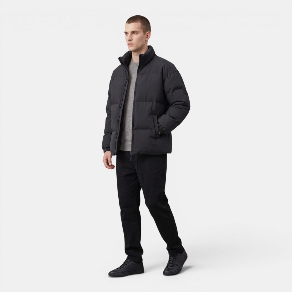 Valeniri | Men's Quilted Puffer Jacket Warm Lightweight Stand Collar Coat
