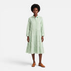 Valeniri | Women's Striped Button-Up Shirt Dress Classic Long Sleeve Dress