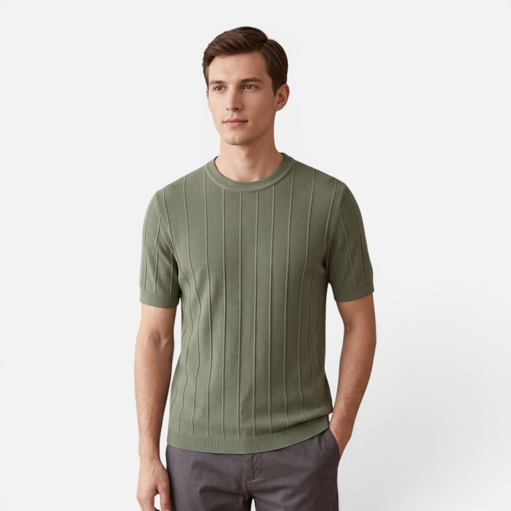 Valeniri | Men's Short Sleeve Knit T-Shirt Timeless Relaxed Fit