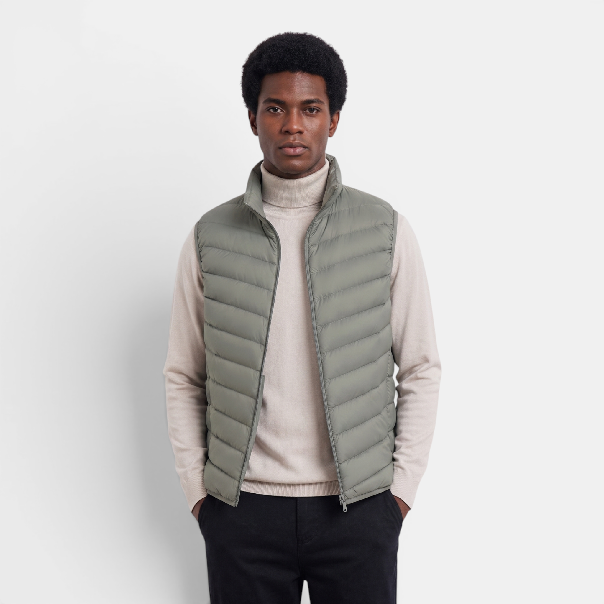 Valeniri | Men's Lightweight Stand Collar Sleeveless Zip Vest Classic Fit