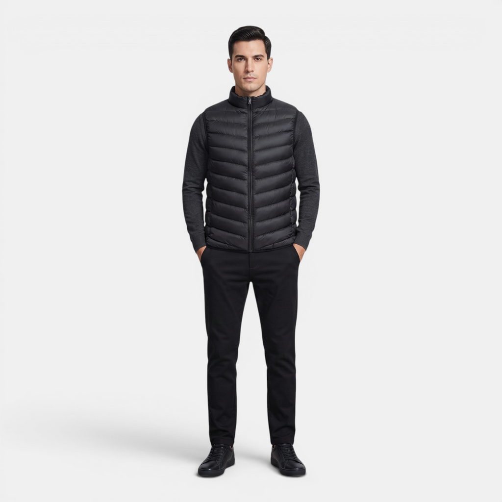 Valeniri | Men's Lightweight Stand Collar Sleeveless Zip Vest Classic Fit