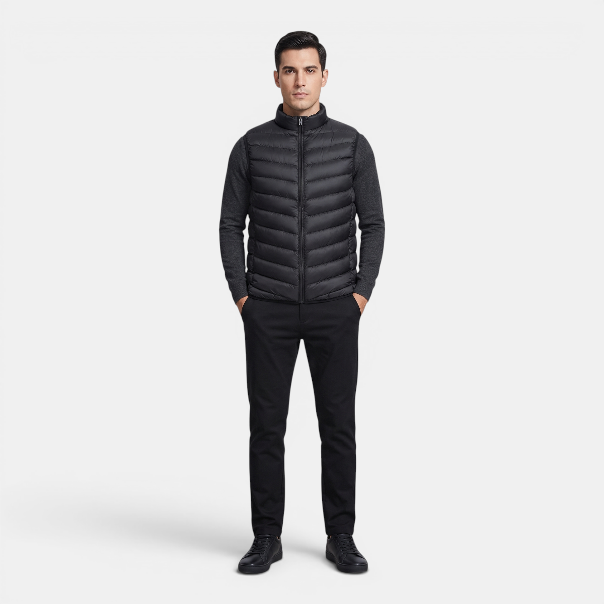Valeniri | Men's Lightweight Stand Collar Sleeveless Zip Vest Classic Fit