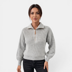 Valeniri | Women's Quarter Zip Knit Sweater Loose Fit Long Sleeve