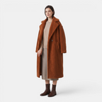 Valeniri | Women's Lamb Fur Trench Coat – Warm Mid-Length Winter Outerwear