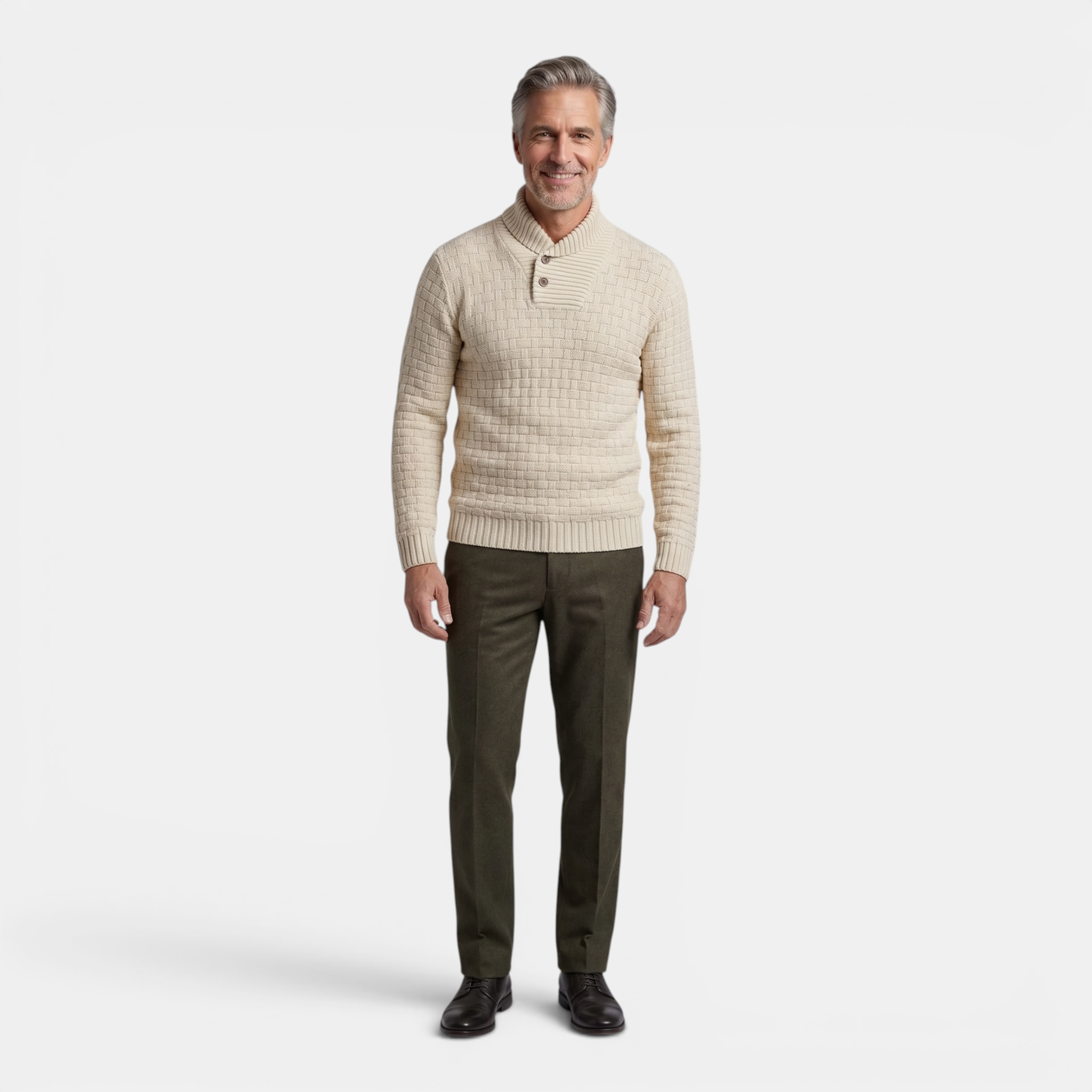 Valeniri | Men's Long Sleeve Collared Sweater Knit Slim Fit Casual Wear