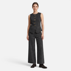 Valeniri | Women's Denim Two-Piece Set Relaxed Fit Button-Up & Wide Leg Pants