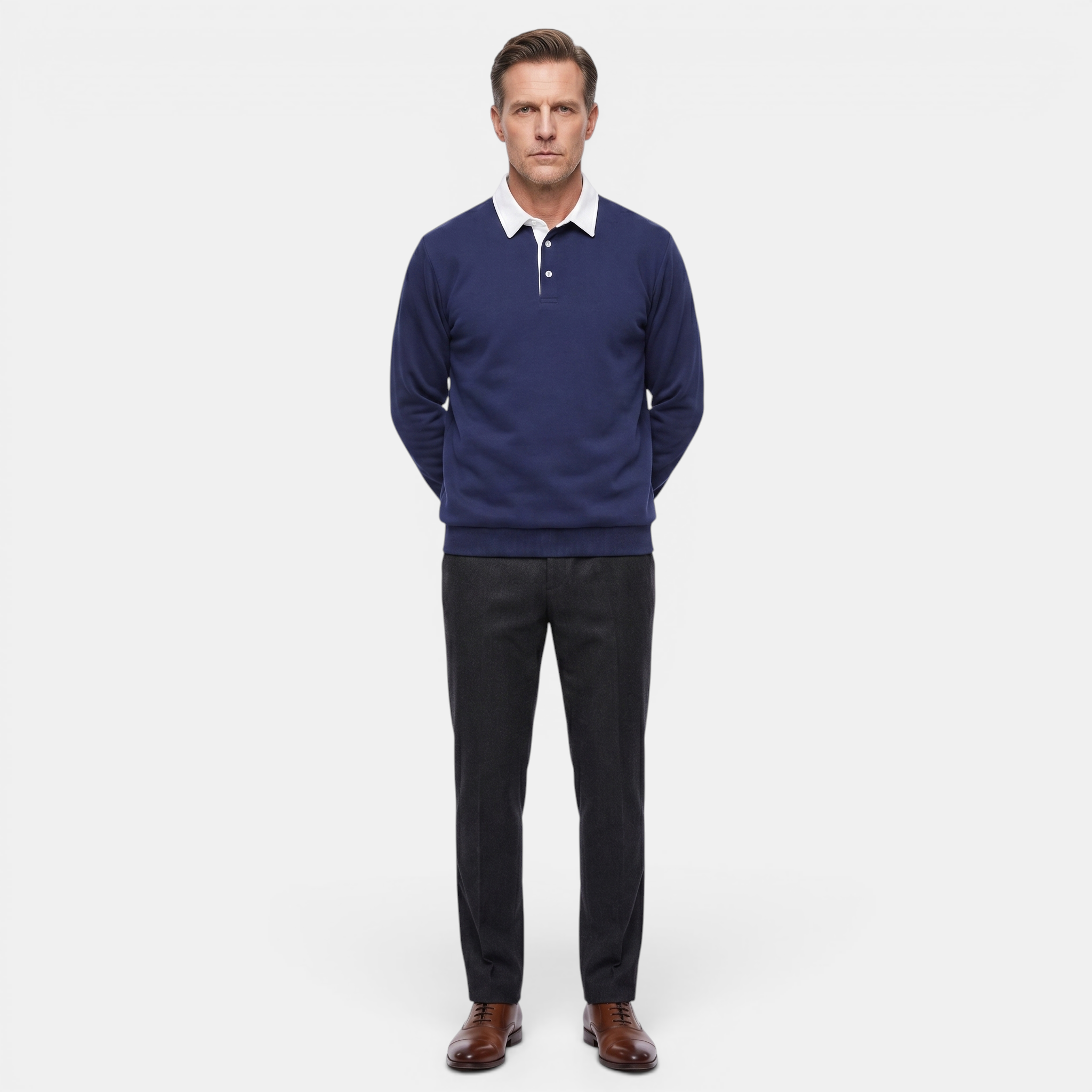 Valeniri | Men’s Long Sleeve Polo Sweater Classic Fit Casual Knit Top