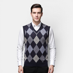 Valeniri | Men's Wool Sweater Vest V-Neck Knit Warm Classic Fit