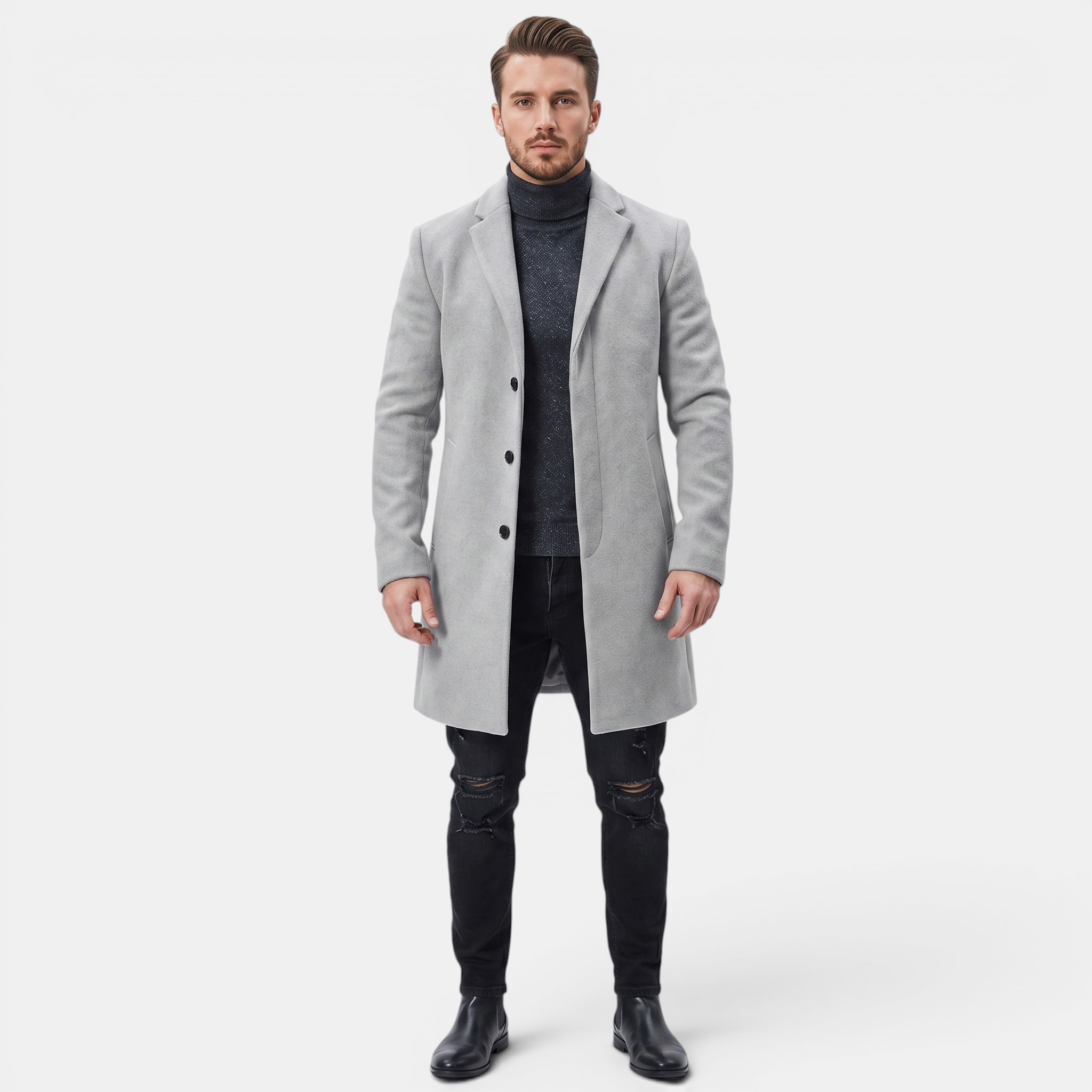 Valeniri | Men’s Tweed Coat Warm Wool Blend Classic Fit Jacket