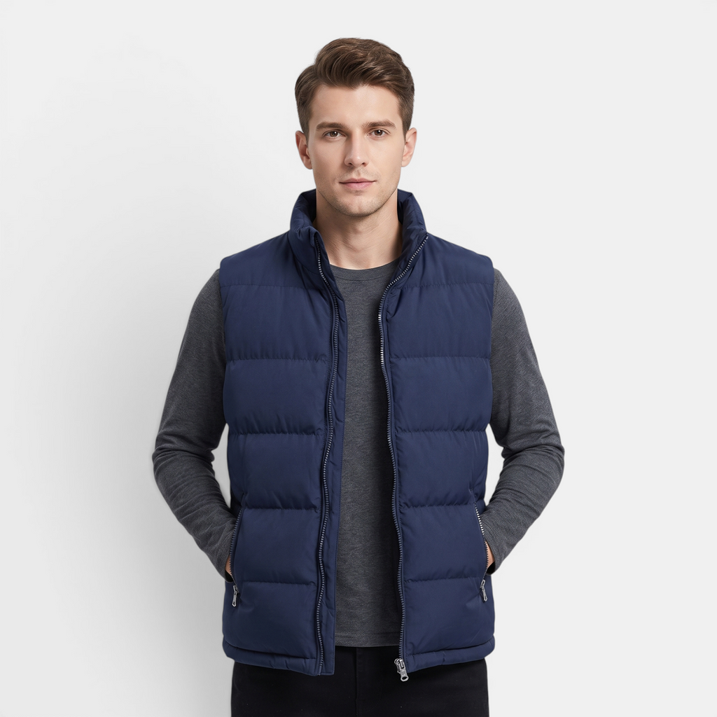 Valeniri | Men's Cotton Padded Vest Lightweight Zip-Up Jacket