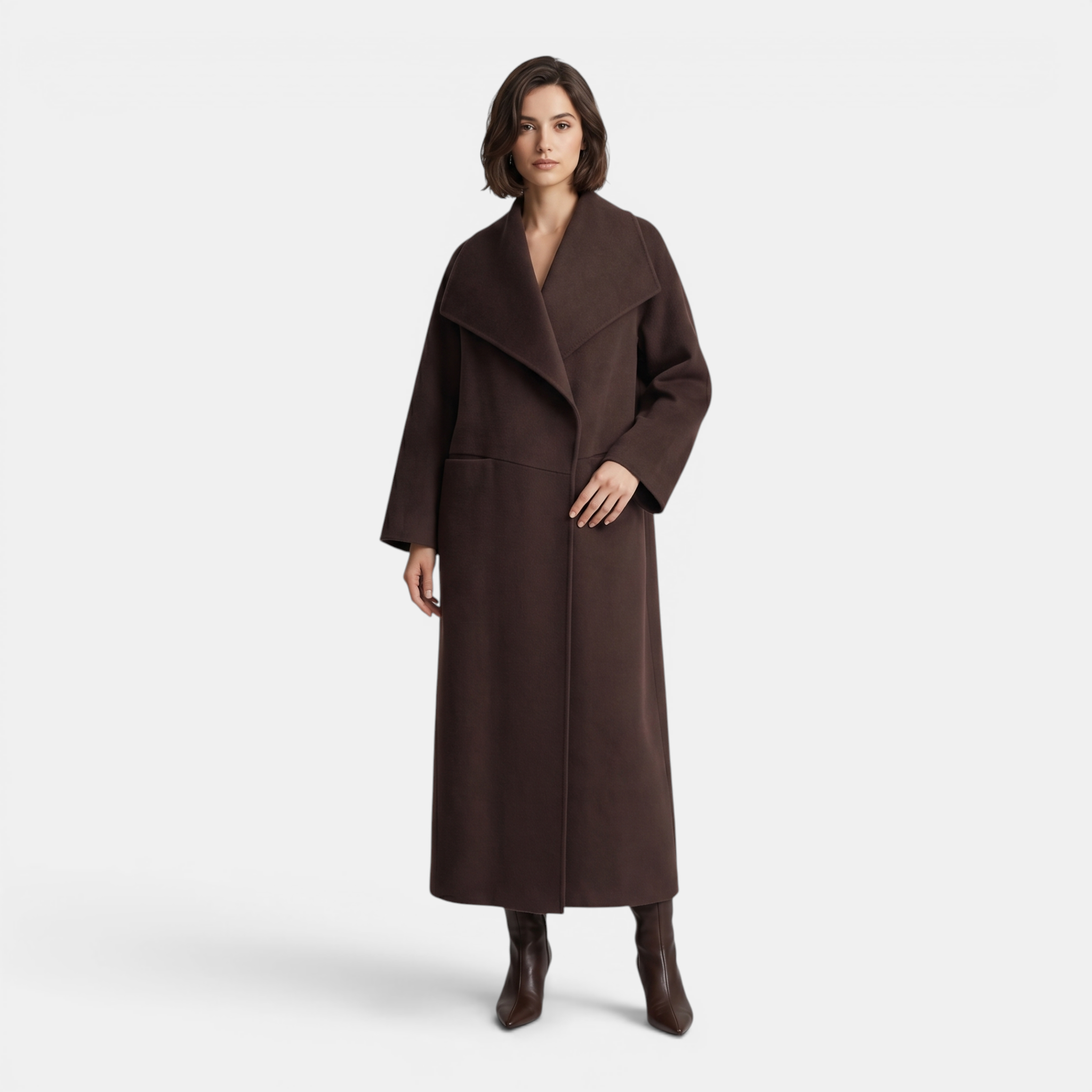 Valeniri | Women’s Wool Cashmere Long Coat Classic Double-Sided Warmth