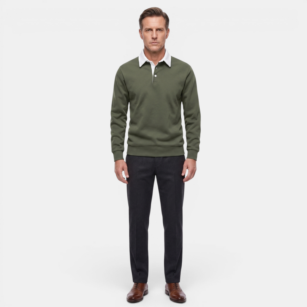 Valeniri | Men’s Long Sleeve Polo Sweater Classic Fit Casual Knit Top
