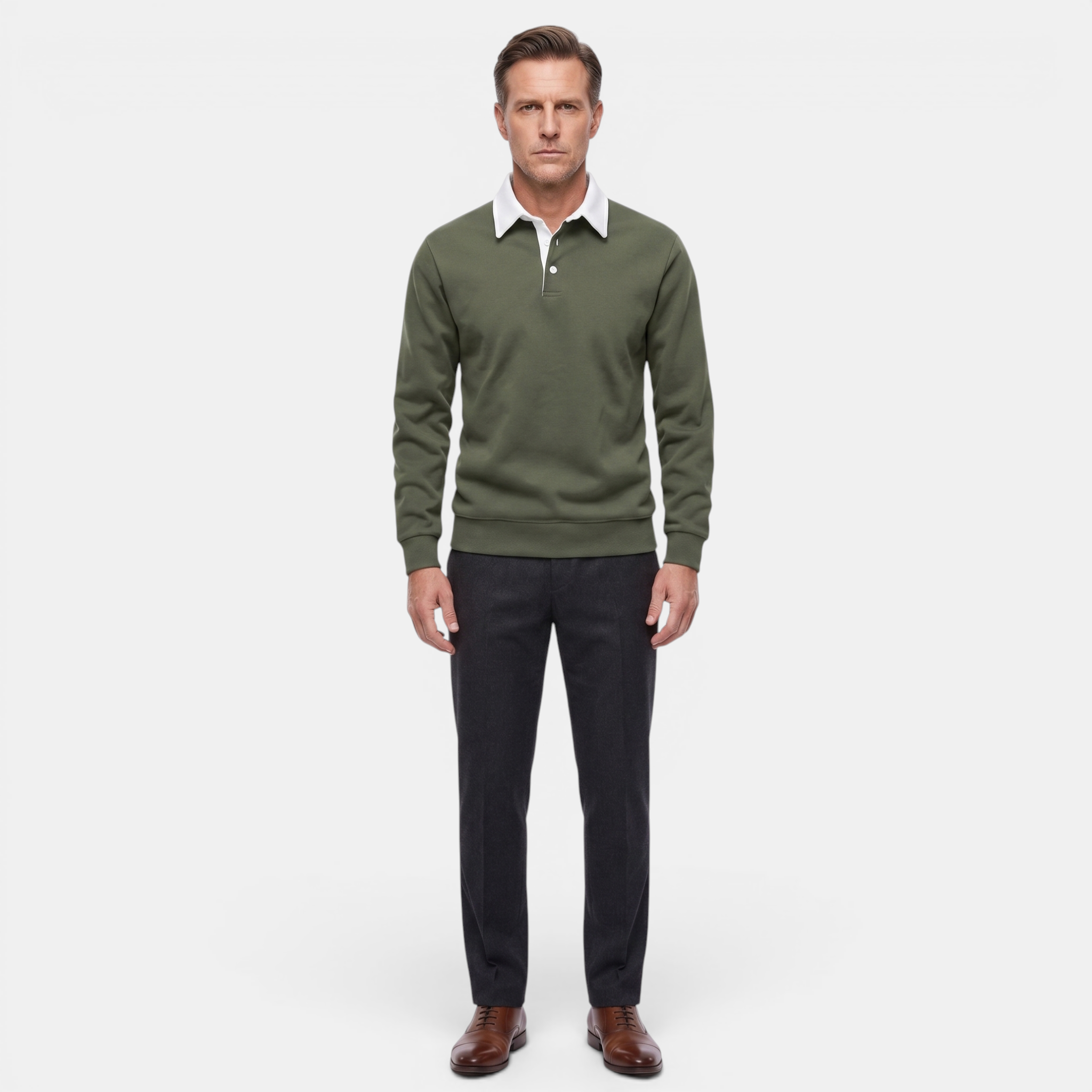 Valeniri | Men’s Long Sleeve Polo Sweater Classic Fit Casual Knit Top