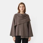 Valeniri | Women's Knit Coat with Built-In Scarf Classic Cardigan Style