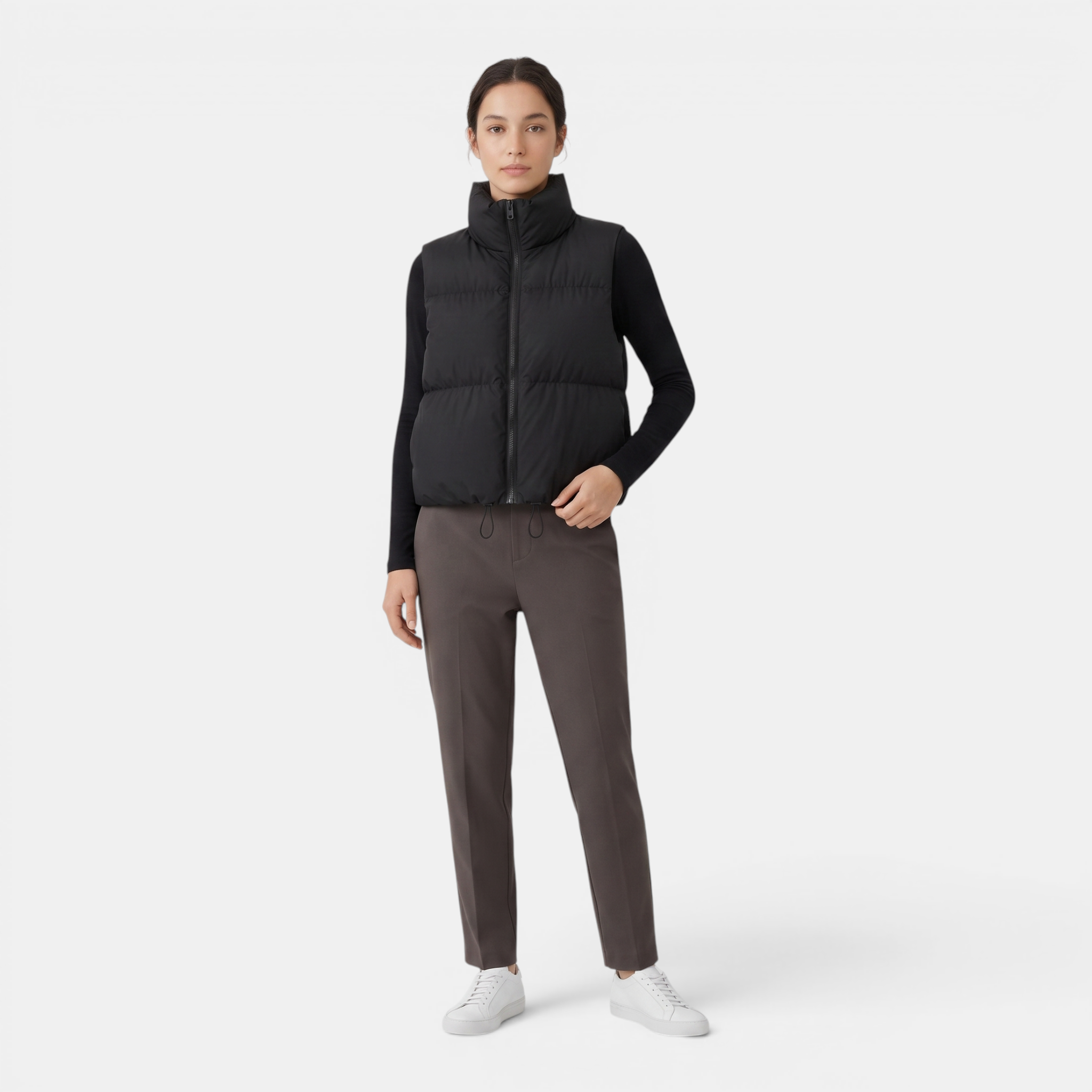Women's Cotton Puffer Vest Warm Zip-Up Sleeveless Outerwear