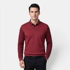 Valeniri | Men's Long Sleeve Polo Sweater Classic Knit Smart Casual