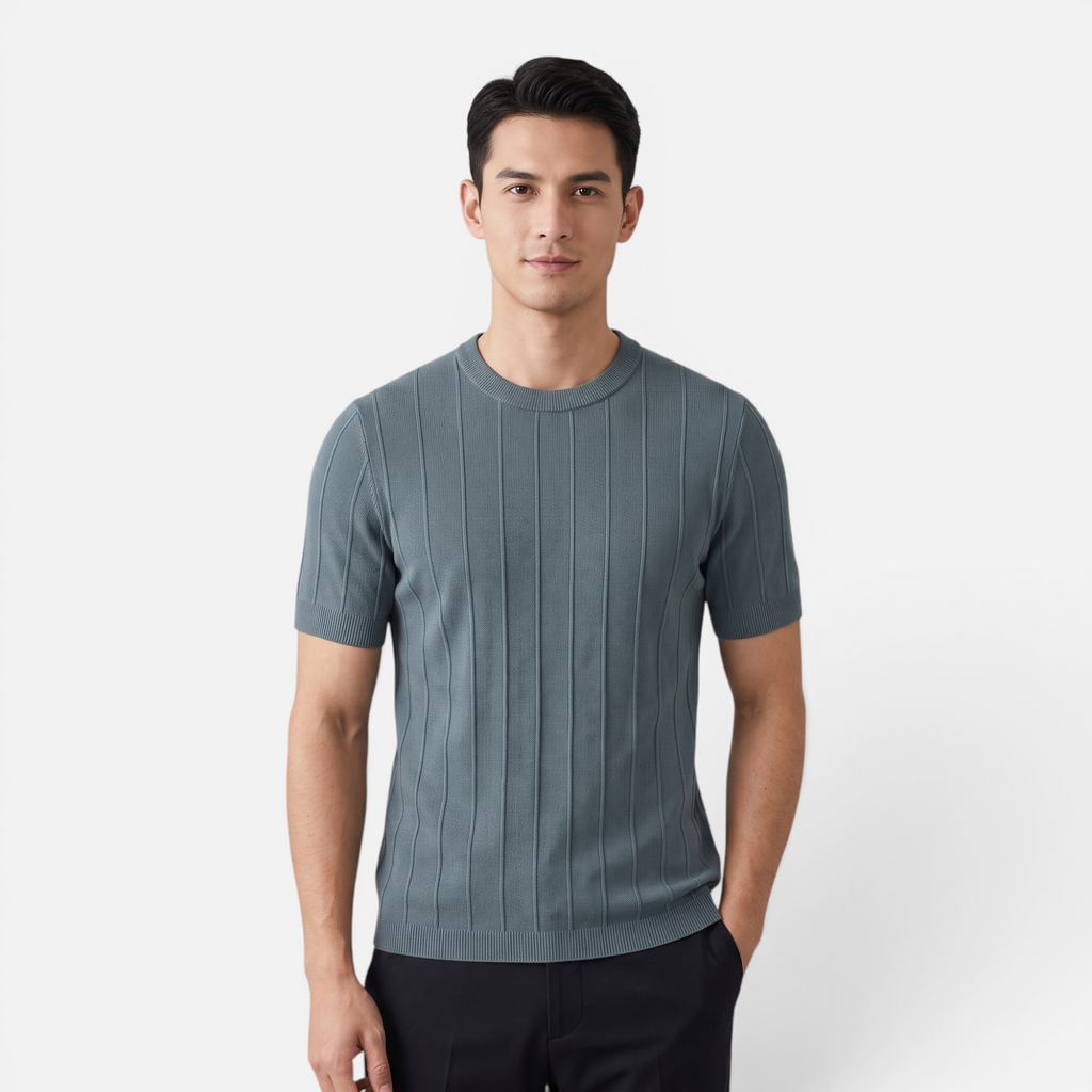 Valeniri | Men's Short Sleeve Knit T-Shirt Timeless Relaxed Fit