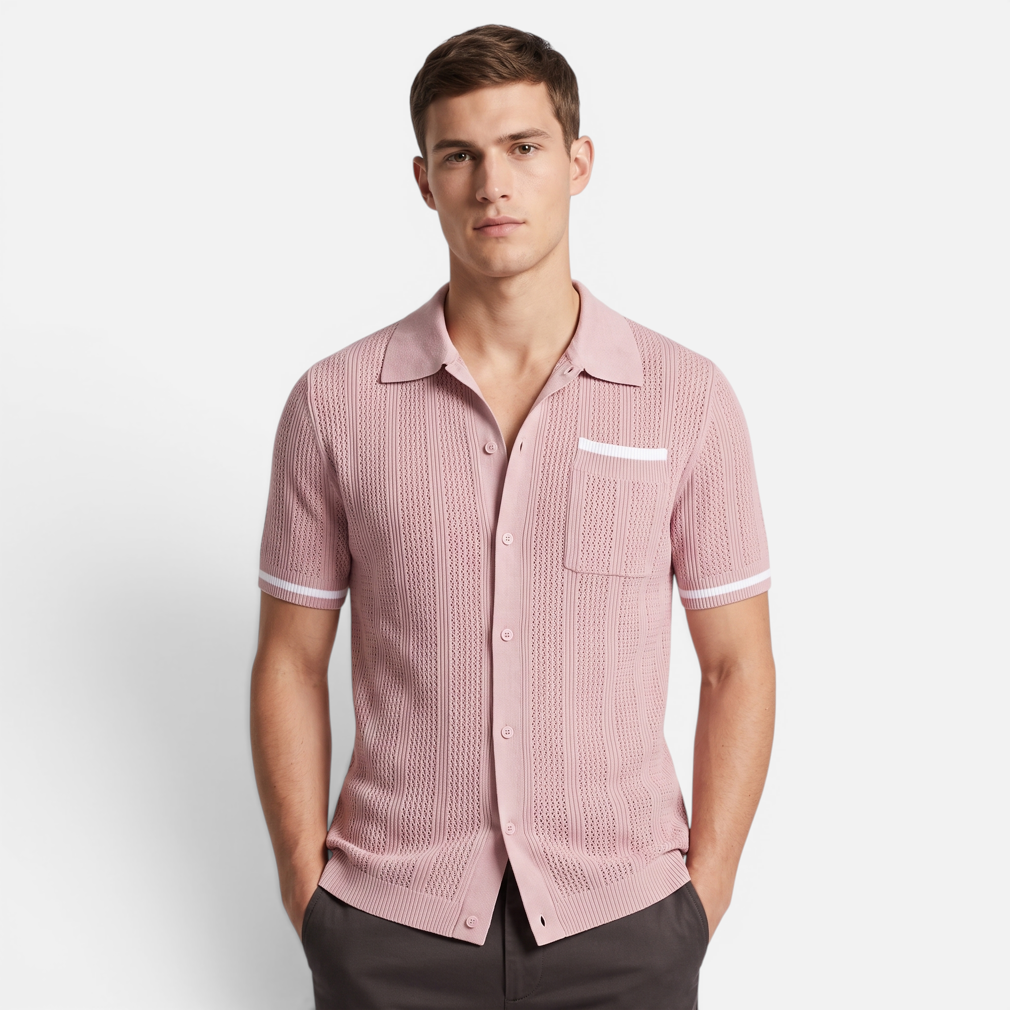 Valeniri | Men's Casual Shirt Breathable Knit Resort Wear