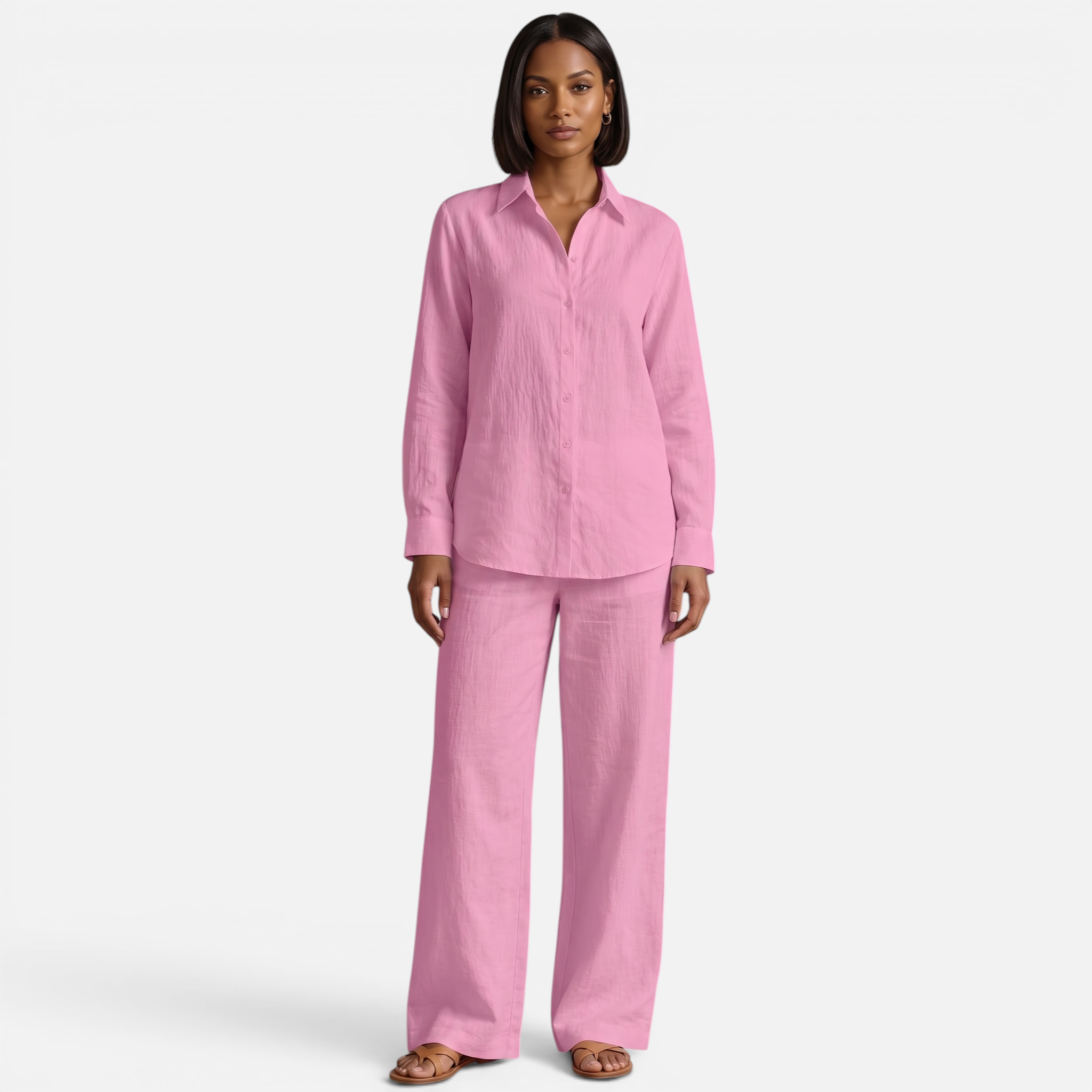 Valeniri | Women's Resort Cotton Linen Top and Pants Set Loose Fit
