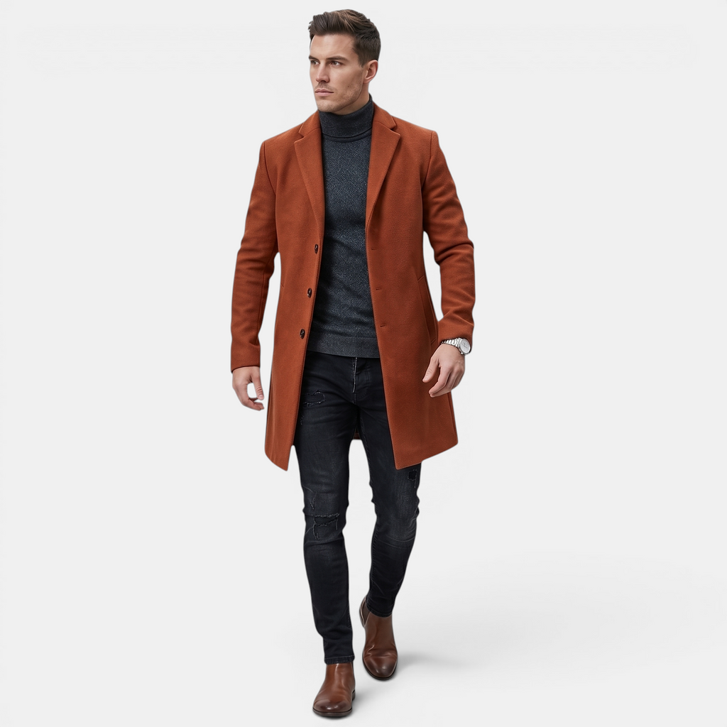 Valeniri | Men’s Tweed Coat Warm Wool Blend Classic Fit Jacket