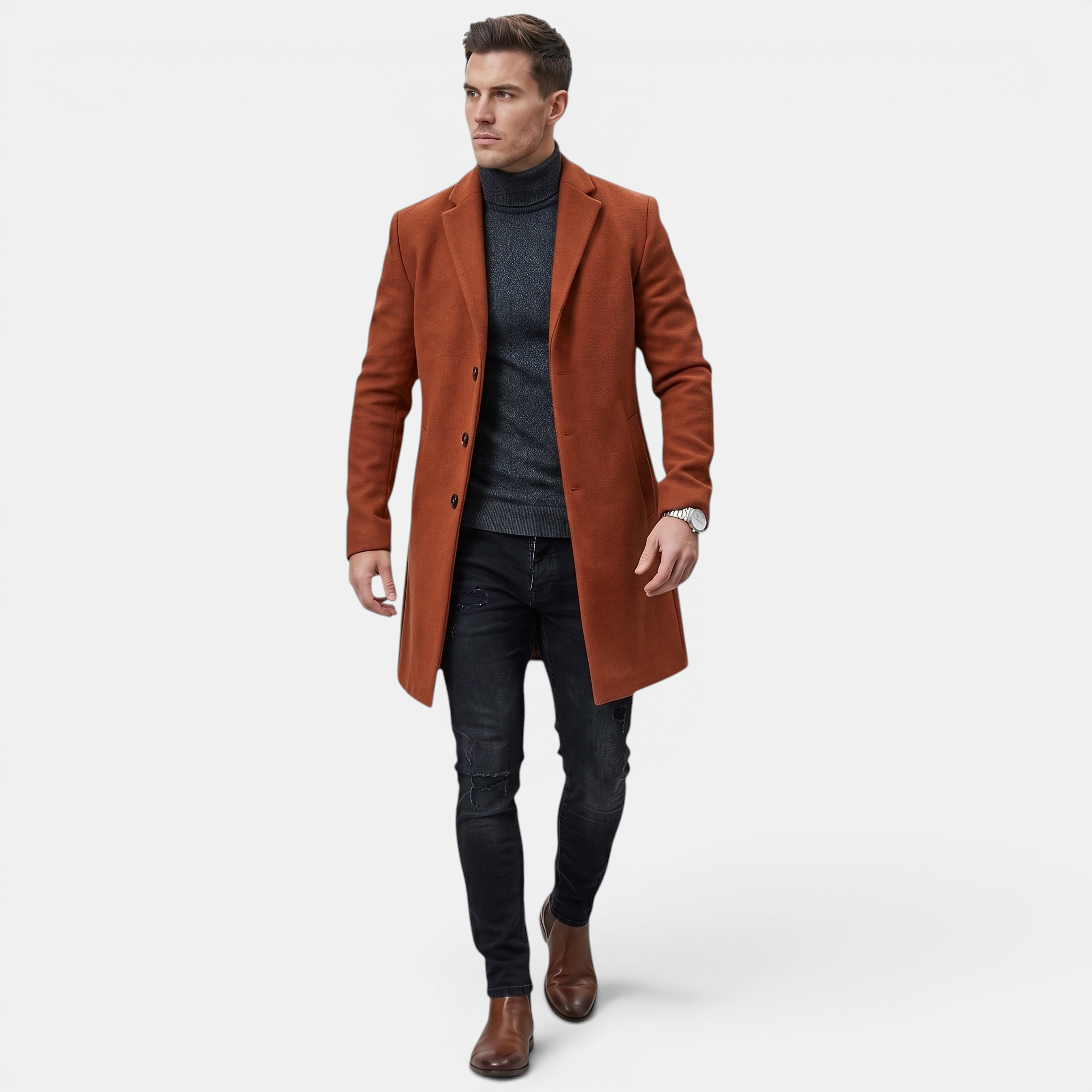 Valeniri | Men’s Tweed Coat Warm Wool Blend Classic Fit Jacket