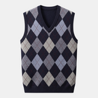 Valeniri | Men's Wool Sweater Vest V-Neck Knit Warm Classic Fit