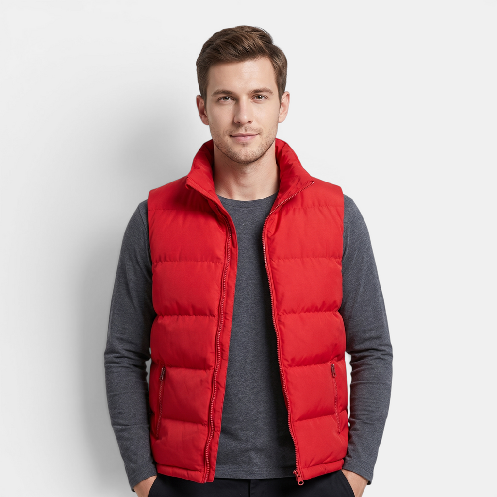 Valeniri | Men's Cotton Padded Vest Lightweight Zip-Up Jacket