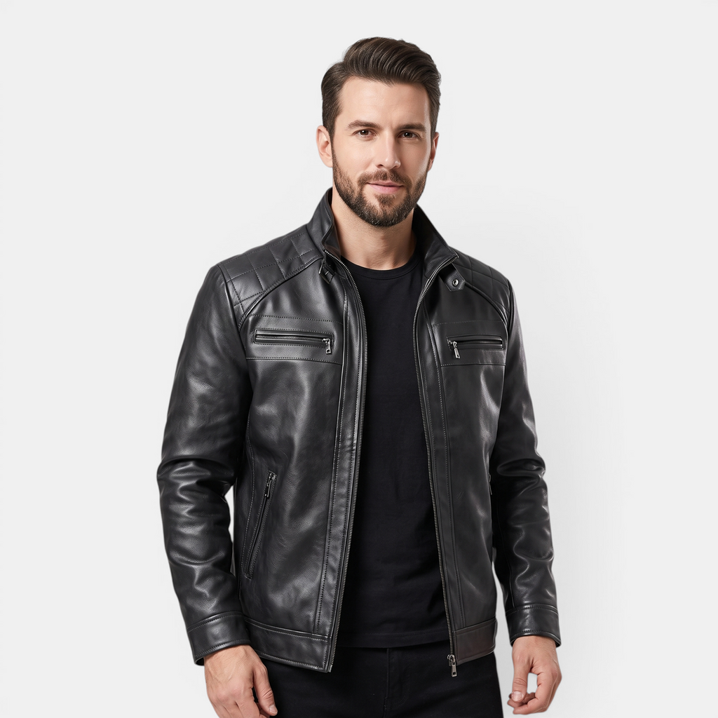 Valeniri | Men's Leather Jacket Classic Fit Premium Everyday Outerwear