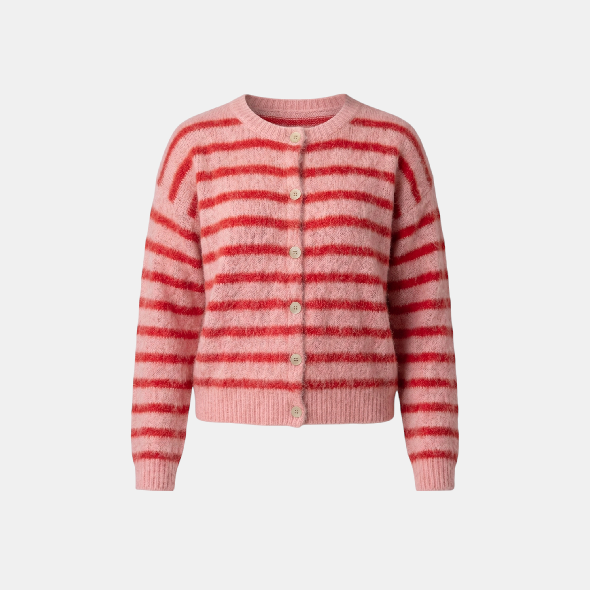 Valeniri | Women's Knit Cardigan Sweater Classic Stripe Long Sleeve