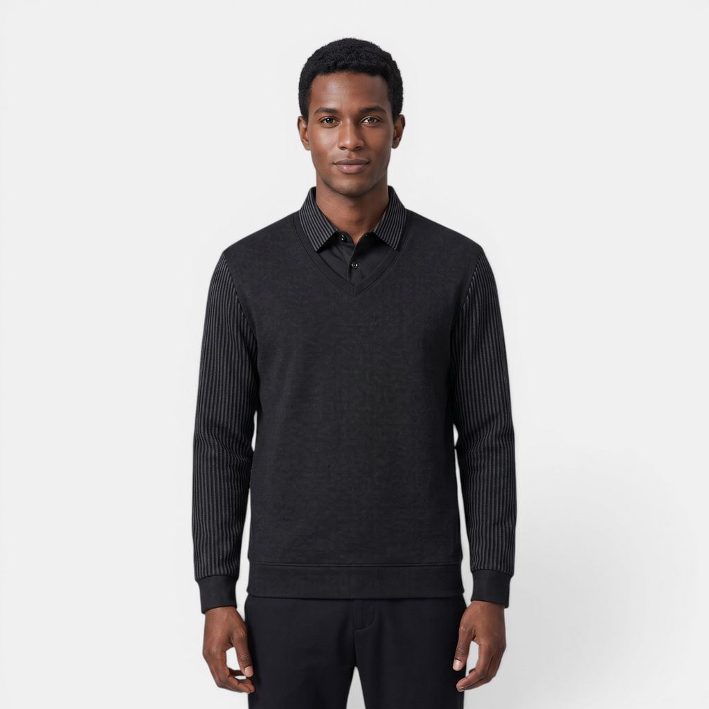 Valeniri | Men's Long Sleeve Polo Sweater Classic Knit Smart Casual