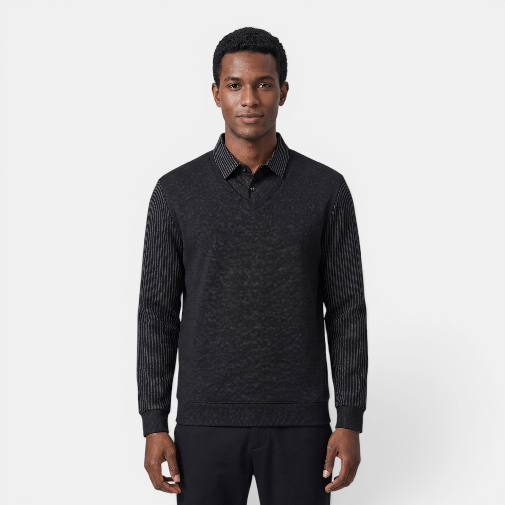Valeniri | Men's Long Sleeve Polo Sweater Classic Knit Smart Casual