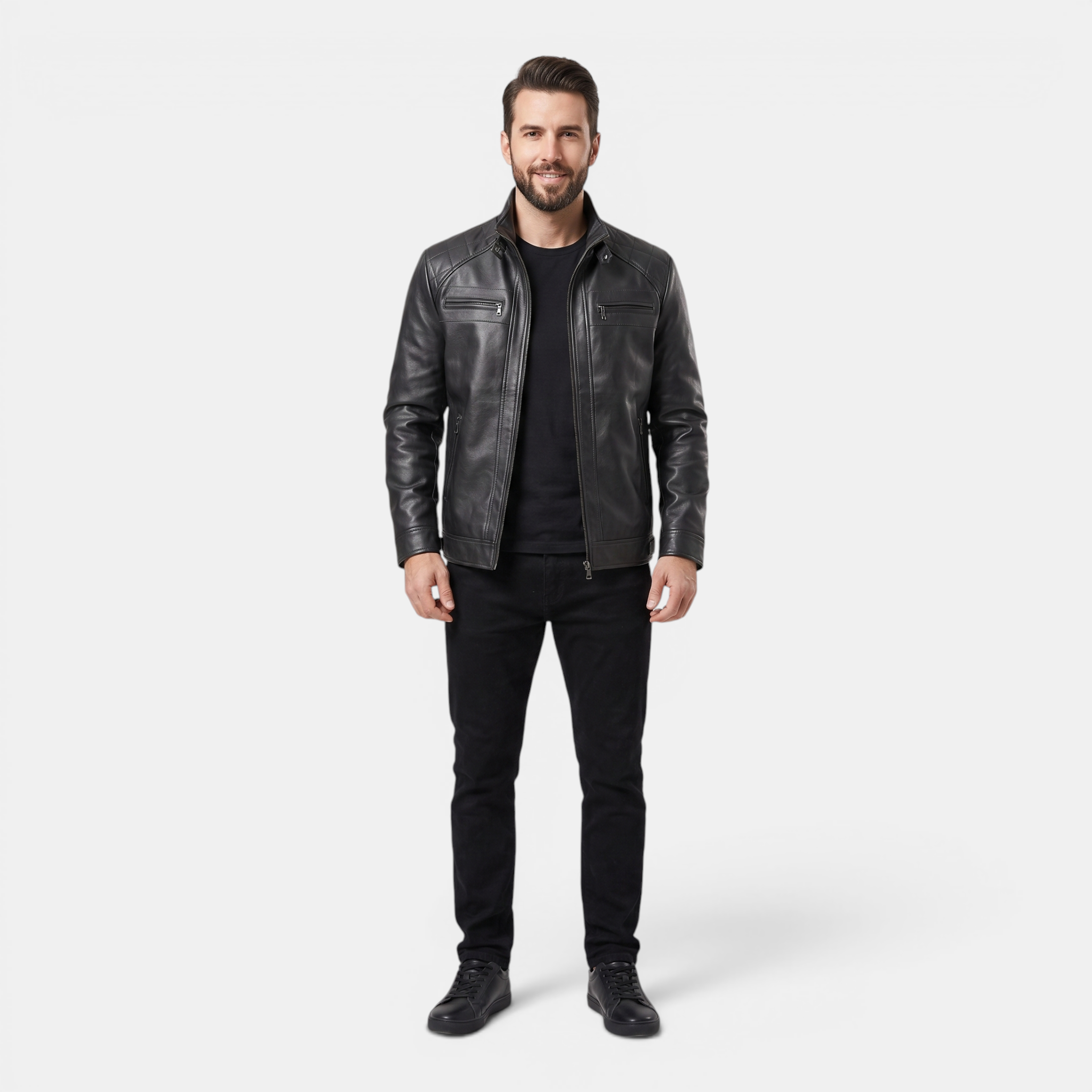 Valeniri | Men's Leather Jacket Classic Fit Premium Everyday Outerwear