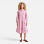 Valeniri | Women's Striped Button-Up Shirt Dress Classic Long Sleeve Dress