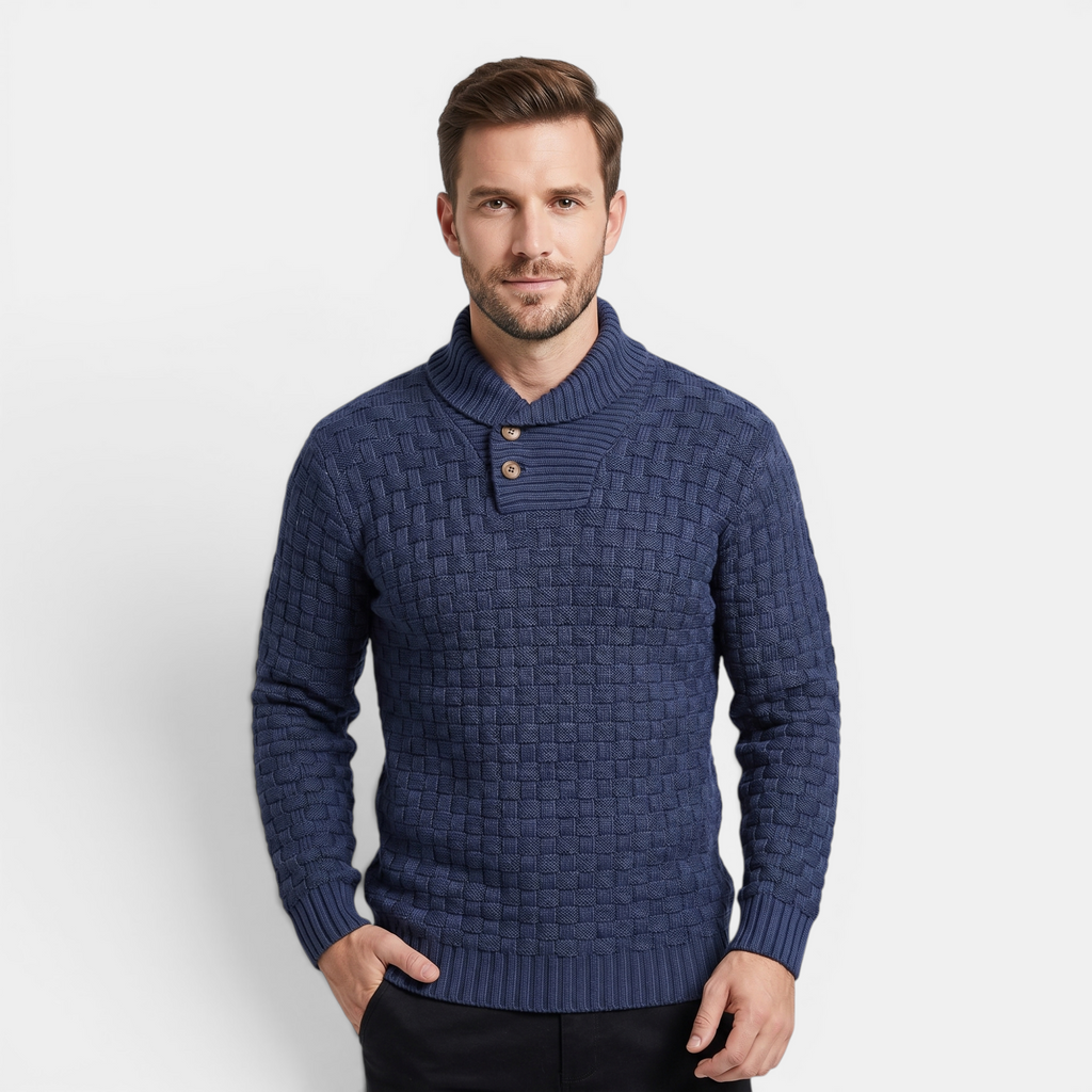 Valeniri | Men's Long Sleeve Collared Sweater Knit Slim Fit Casual Wear