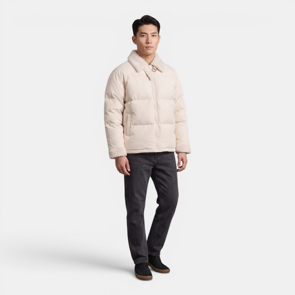 Valenri | Men's Fur Collar Puffer Jacket – Premium Cotton Coat