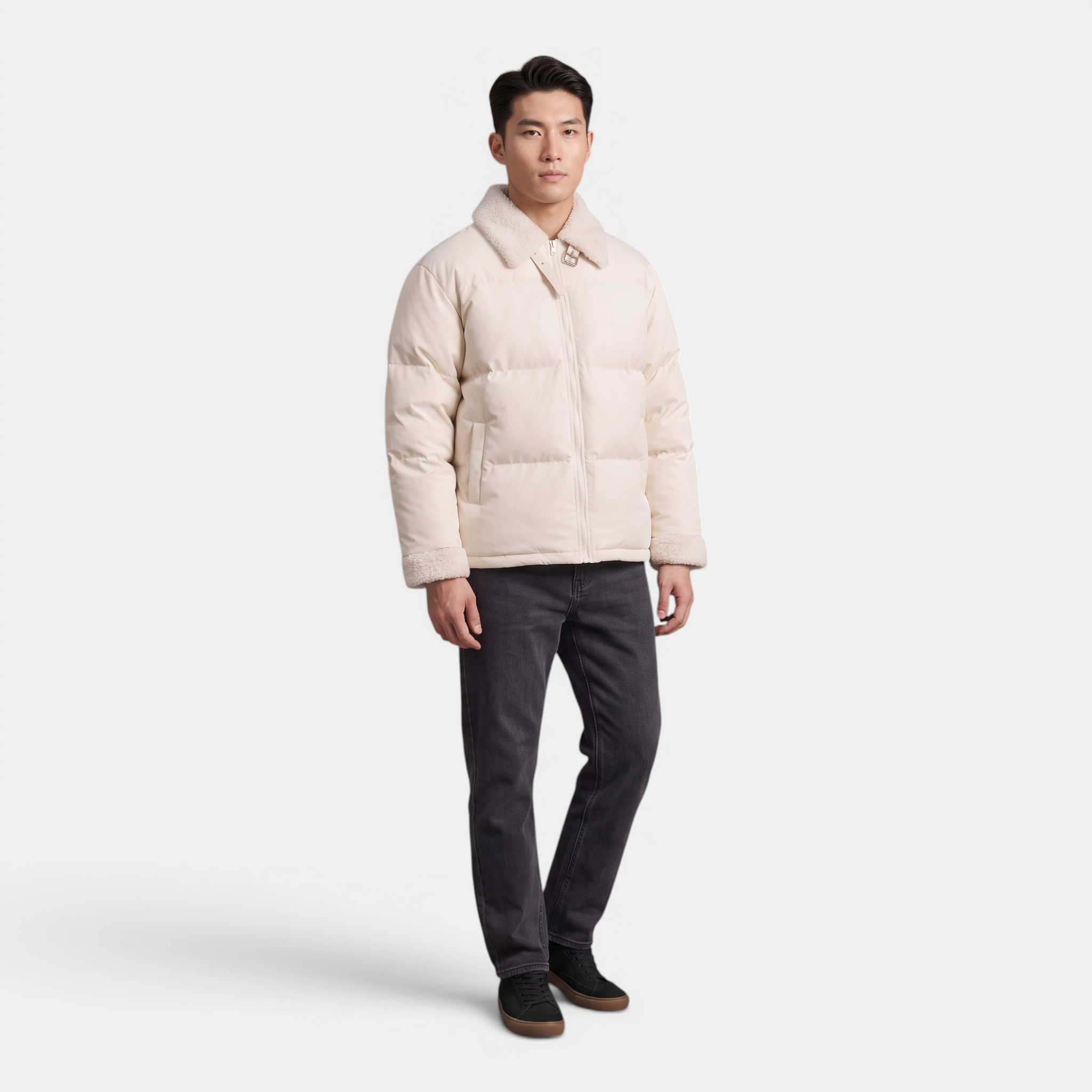 Valenri | Men's Fur Collar Puffer Jacket – Premium Cotton Coat