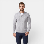 Valeniri | Men's Cable Knit Quarter Zip Sweater Classic Knitwear