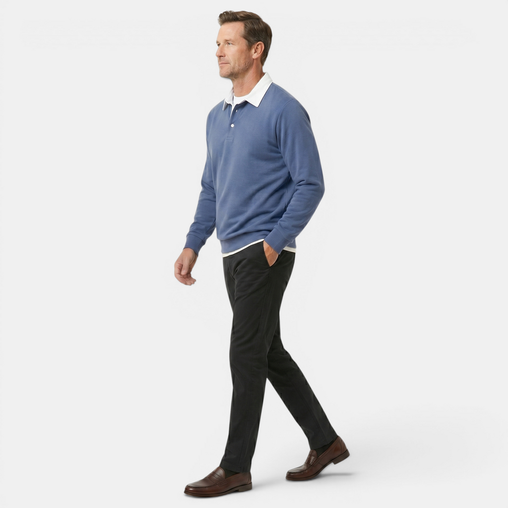 Valeniri | Men’s Long Sleeve Polo Sweater Classic Fit Casual Knit Top