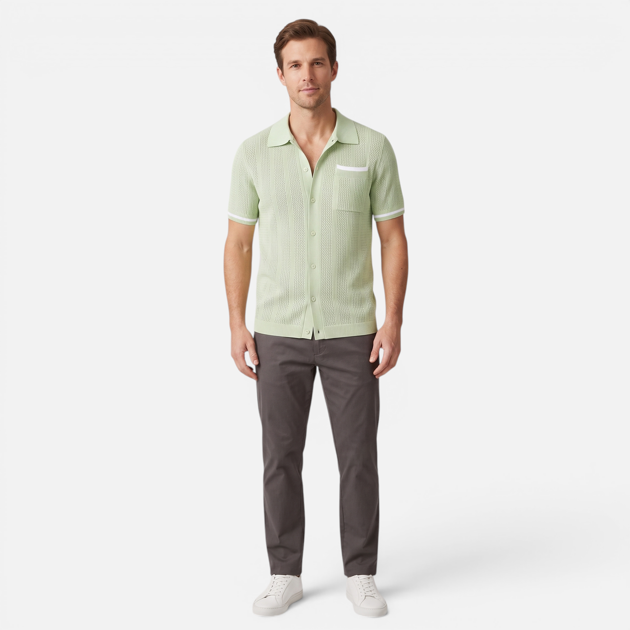 Valeniri | Men's Casual Shirt Breathable Knit Resort Wear