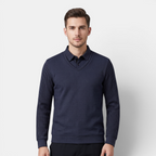Valeniri | Men's Long Sleeve Polo Sweater Classic Knit Smart Casual