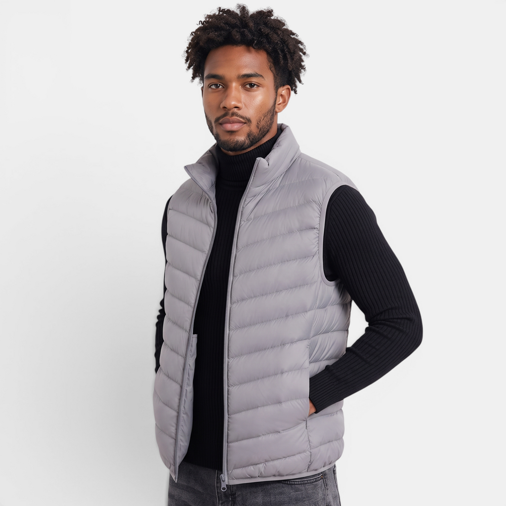 Valeniri | Men's Lightweight Stand Collar Sleeveless Zip Vest Classic Fit